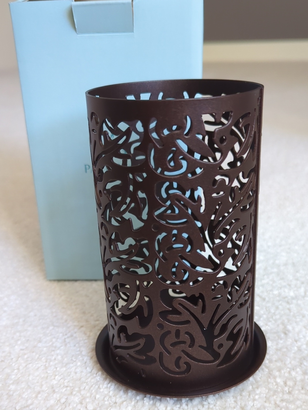 PartyLite Thai Inspiration Short Pillar Sleeve- Bronze - Picture 1 of 10